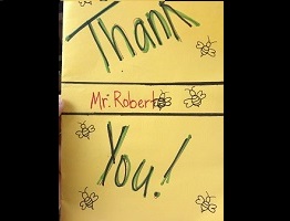 Picture of a Thank You note from a school class